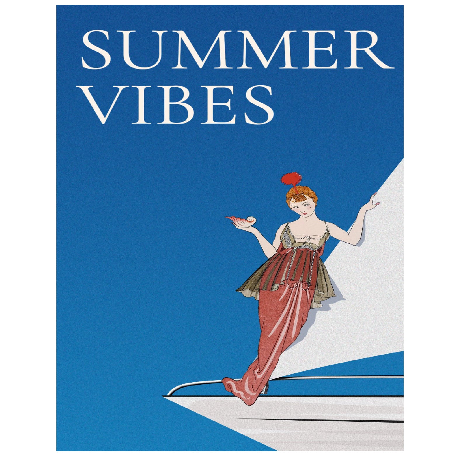 Decorative "Summer Vibes" Poster | High - Quality Print | Repositionable Adhesive - Pasquín