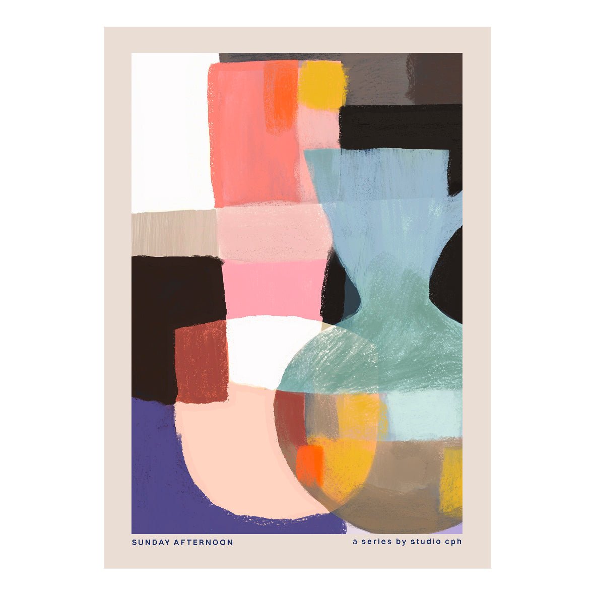 Decorative "Sunday Afternoon (Series Estudio)" Poster | High - Quality Print | Repositionable Adhesive - Pasquín