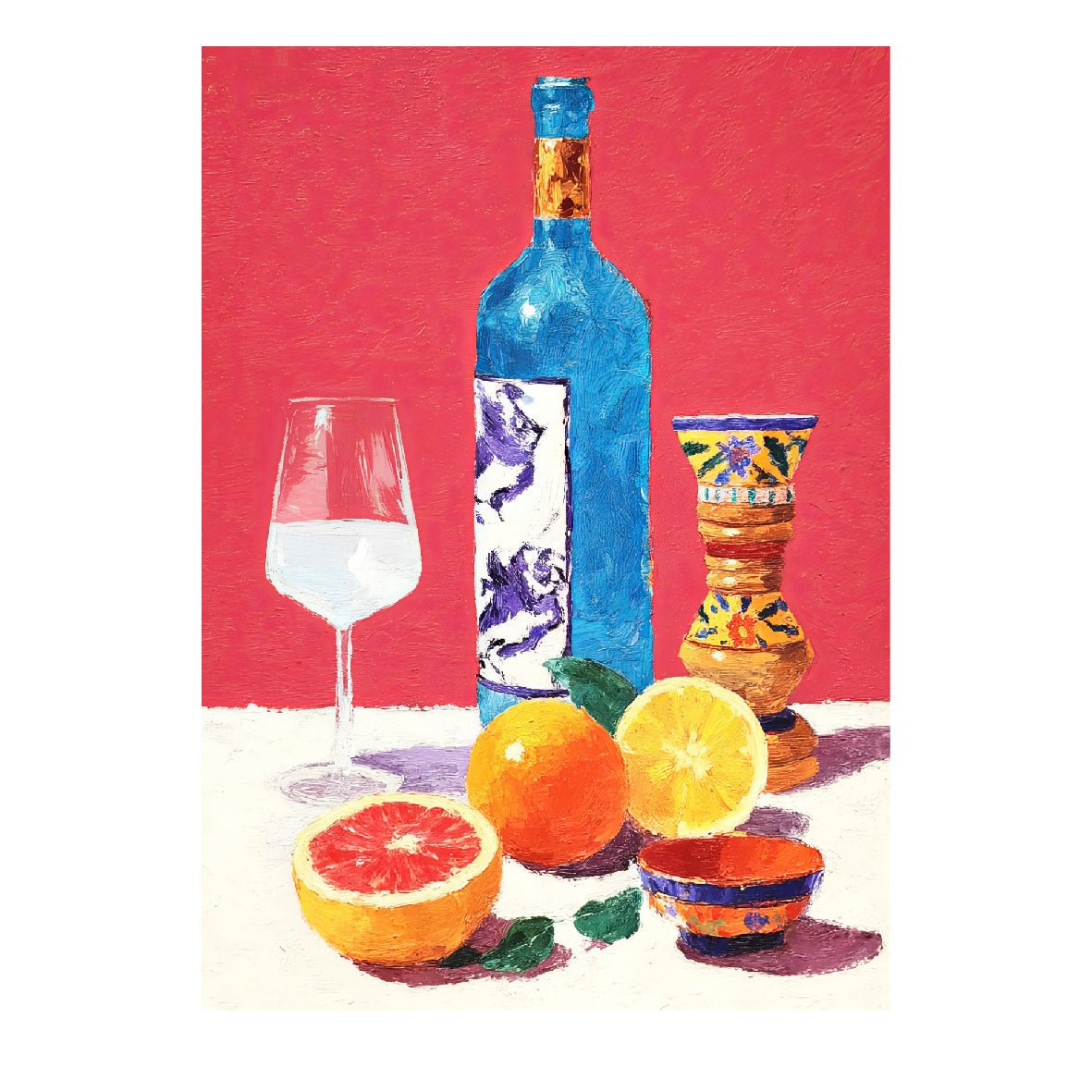 Decorative "Sunlight, Citrus & Ceramics" Poster | High - Quality Print | Repositionable Adhesive - Pasquín