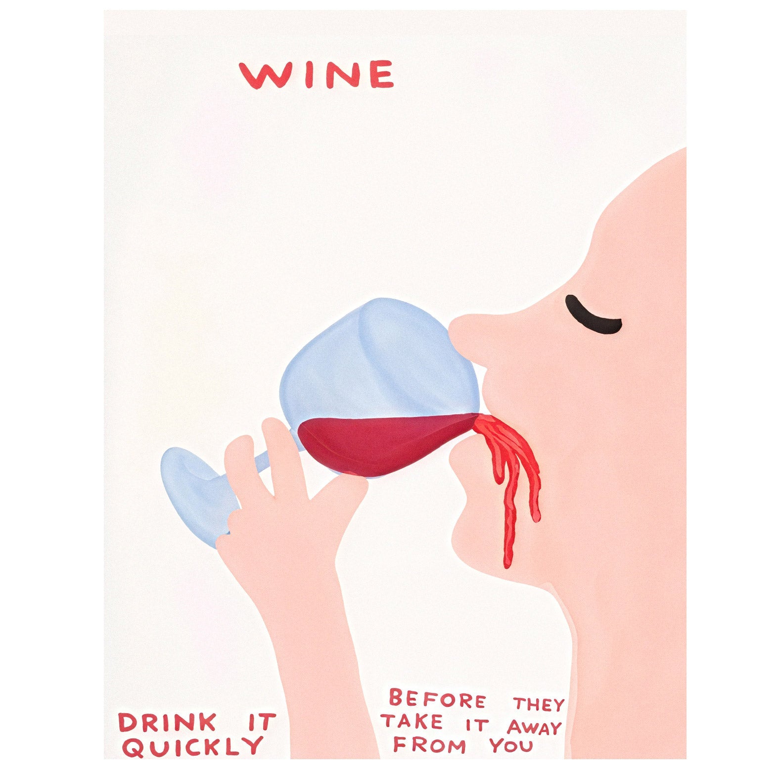 Decorative "Talking Animals: Cup of Wine" Poster | High - Quality Print | Repositionable Adhesive - Pasquín