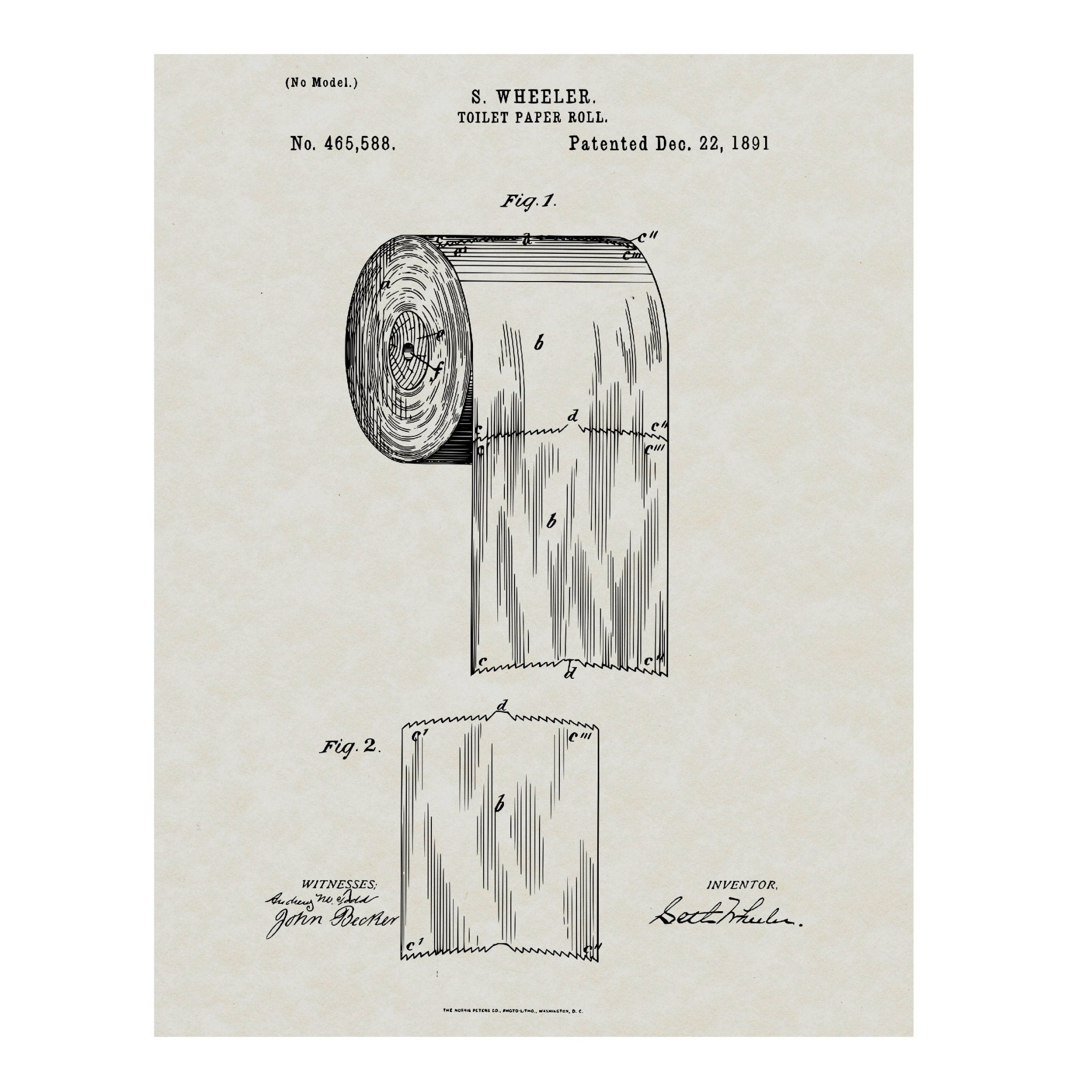 Decorative "Toilet Paper Roll" by S. Wheeler Poster | High - Quality Print | Repositionable Adhesive - Pasquín