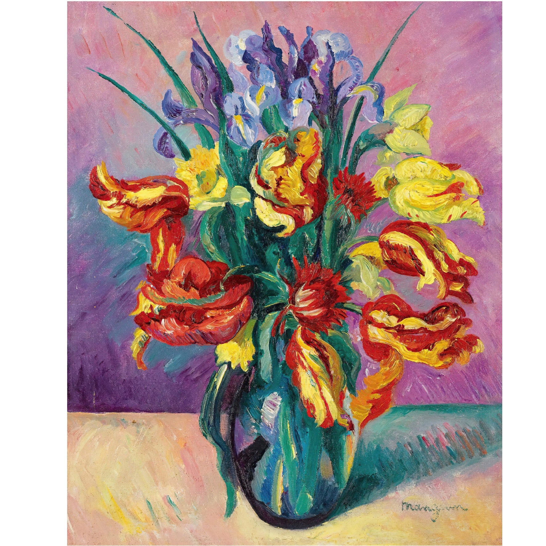 Decorative "Tulipes Perroquet (1916)" by Henri Manguin Poster | High - Quality Print | Repositionable Adhesive - Pasquín