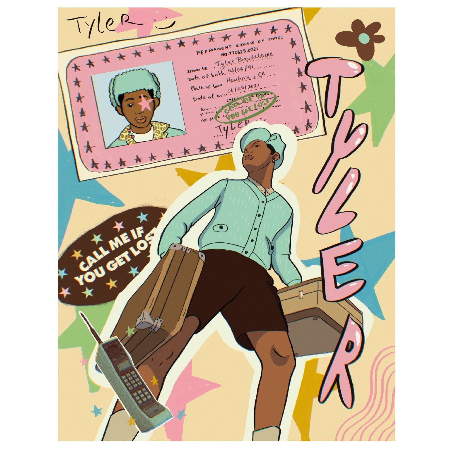 Decorative "Tyler" by Lolillapolilla Poster | High - Quality Print | Repositionable Adhesive - Pasquín