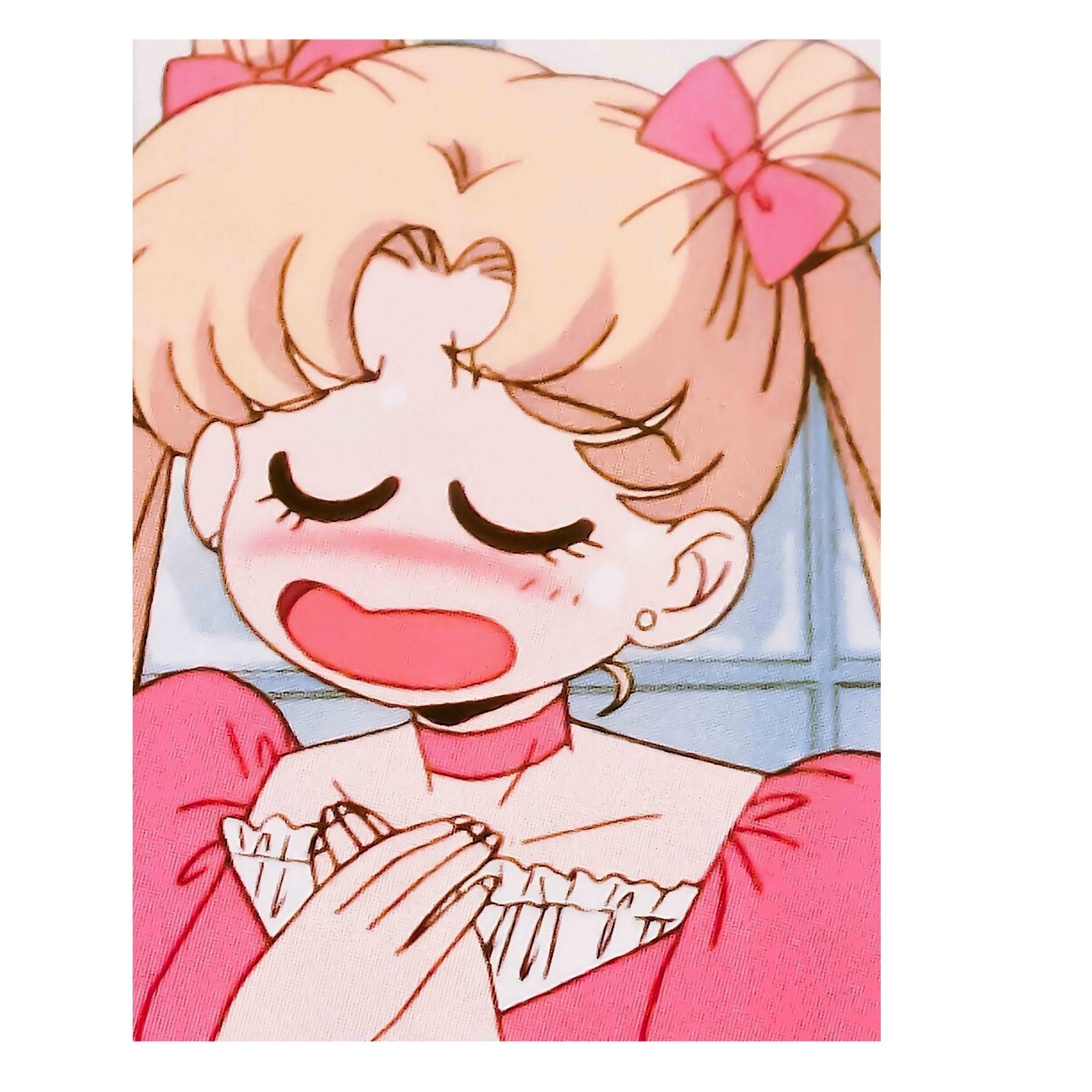 Decorative "Usagi Shy" from Sailor Moon Poster | High - Quality Print | Repositionable Adhesive - Pasquín