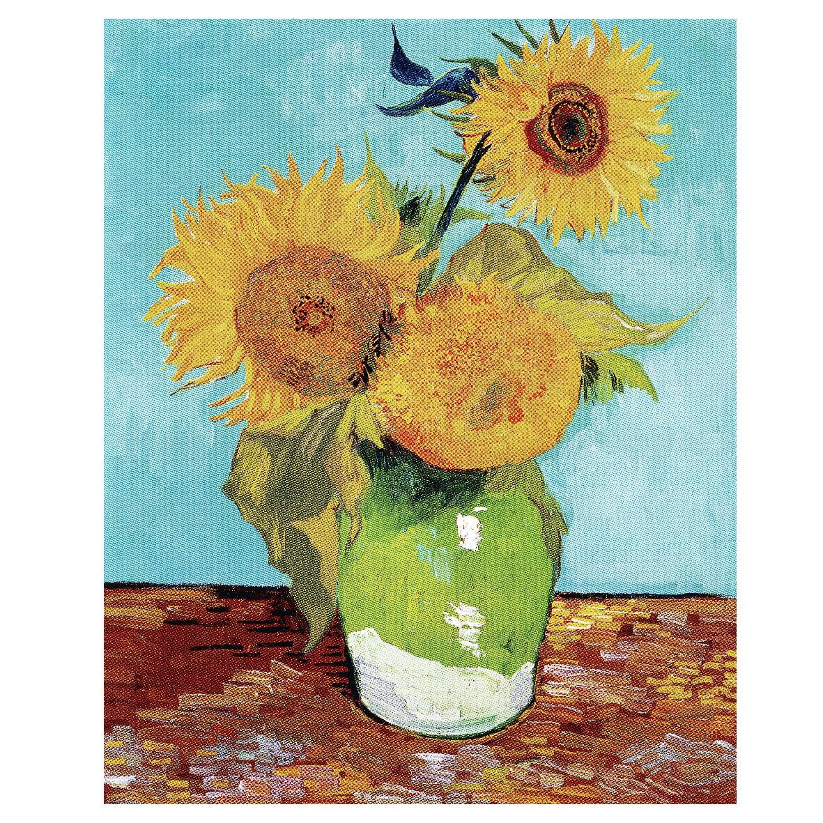Decorative "Vase with Three Sunflowers (1888)" by Vincent van Gogh Poster | High - Quality Print | Repositionable Adhesive (Copia) - Pasquín