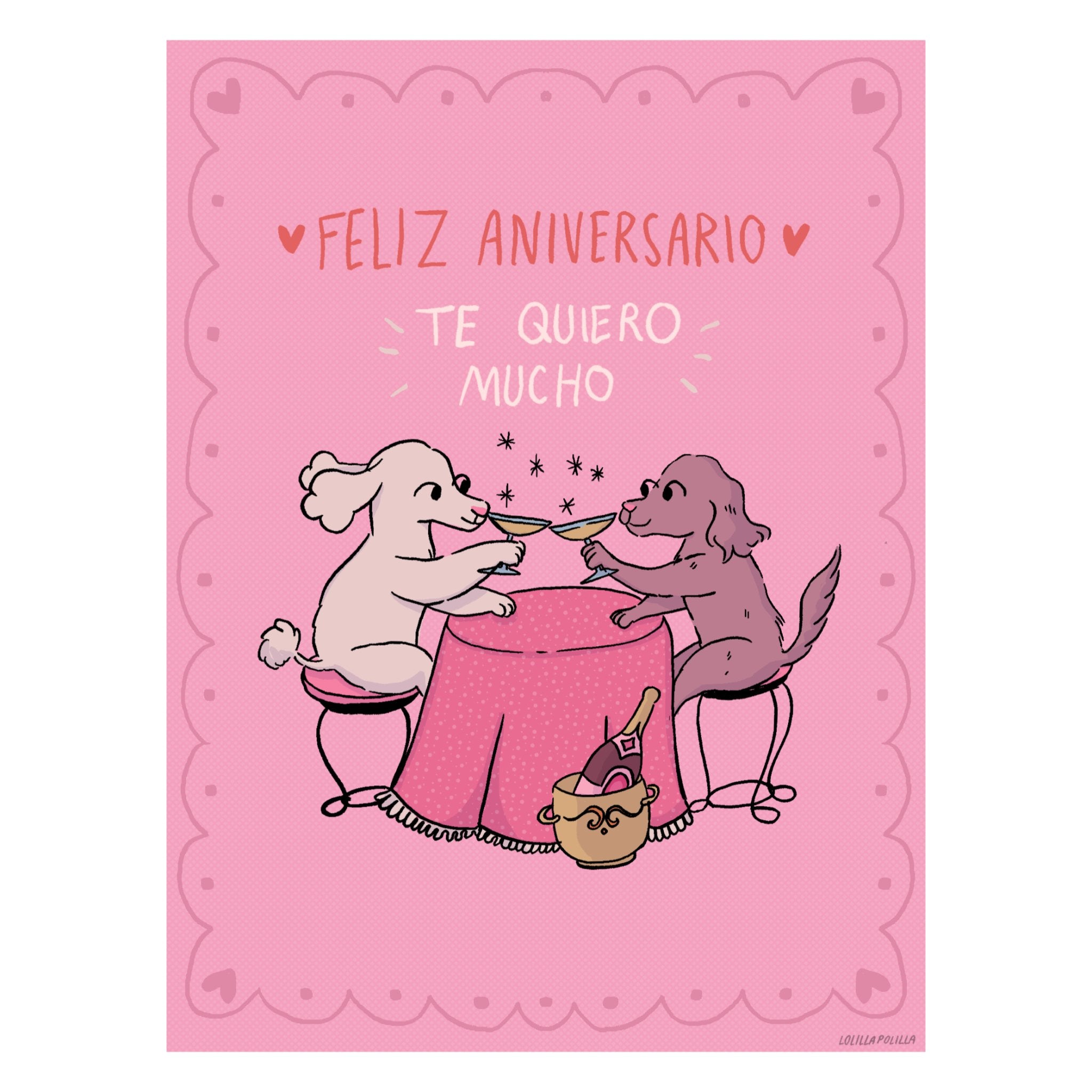 Eco - Friendly "Feliz Aniversario" by Lolillapolilla Mini Poster | High - Quality Print | Repositionable Adhesive - Pasquín Store