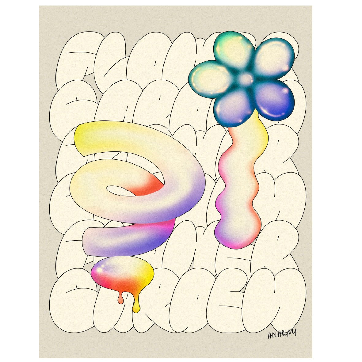 Flower Garden Balloons Reusable Peel - and - Stick Poster - Pasquín