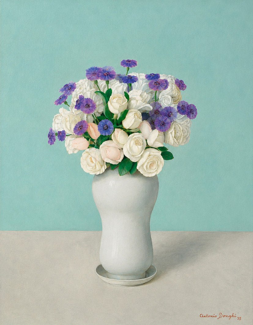 "Flowers Bucket" by Antonio Donghi - Reusable Peel-and-Stick Poster - Pasquín