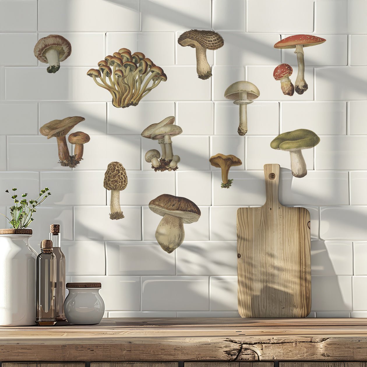 Fungi Wall Stickers - Removable and Reusable Decorative Set - Pasquín Store