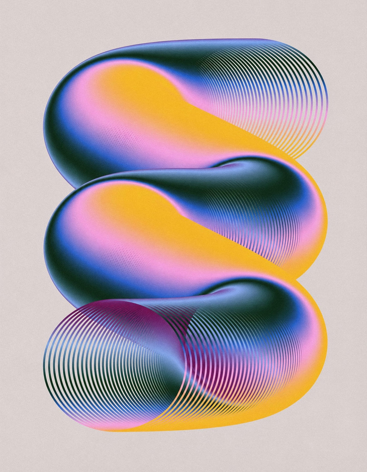 Geometric Helice Moiré Effect - Reusable Peel-and-Stick Poster - Pasquín