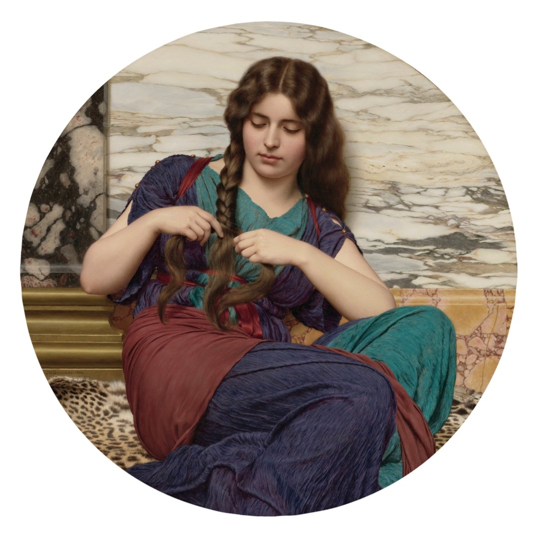 Handmade "A Congenial Task" by John William Godward Poster | High - Quality Print | Repositionable Adhesive - Pasquín Store