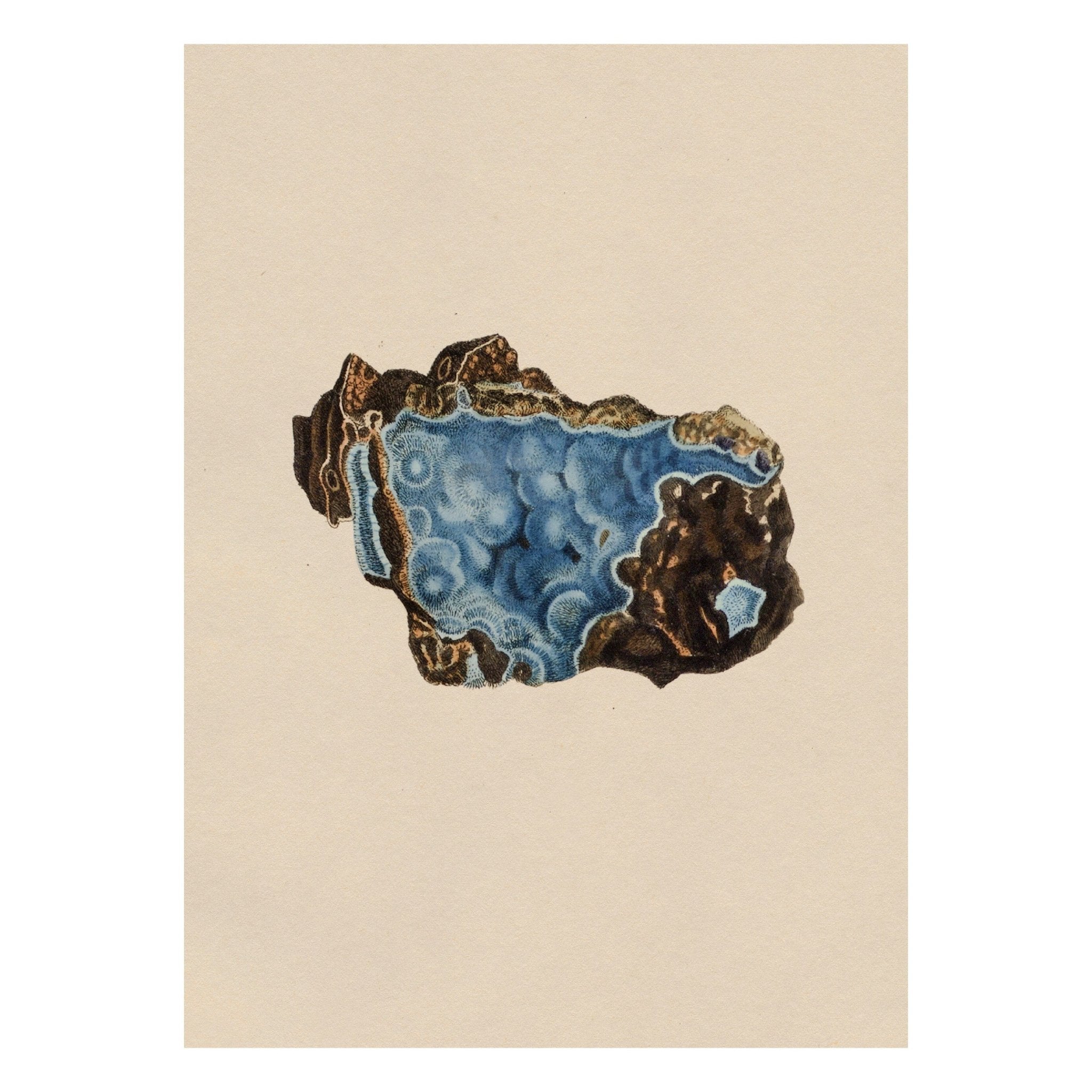 Handmade "Azurite Slice" Poster | High - Quality Print | Repositionable Adhesive - Pasquín Store