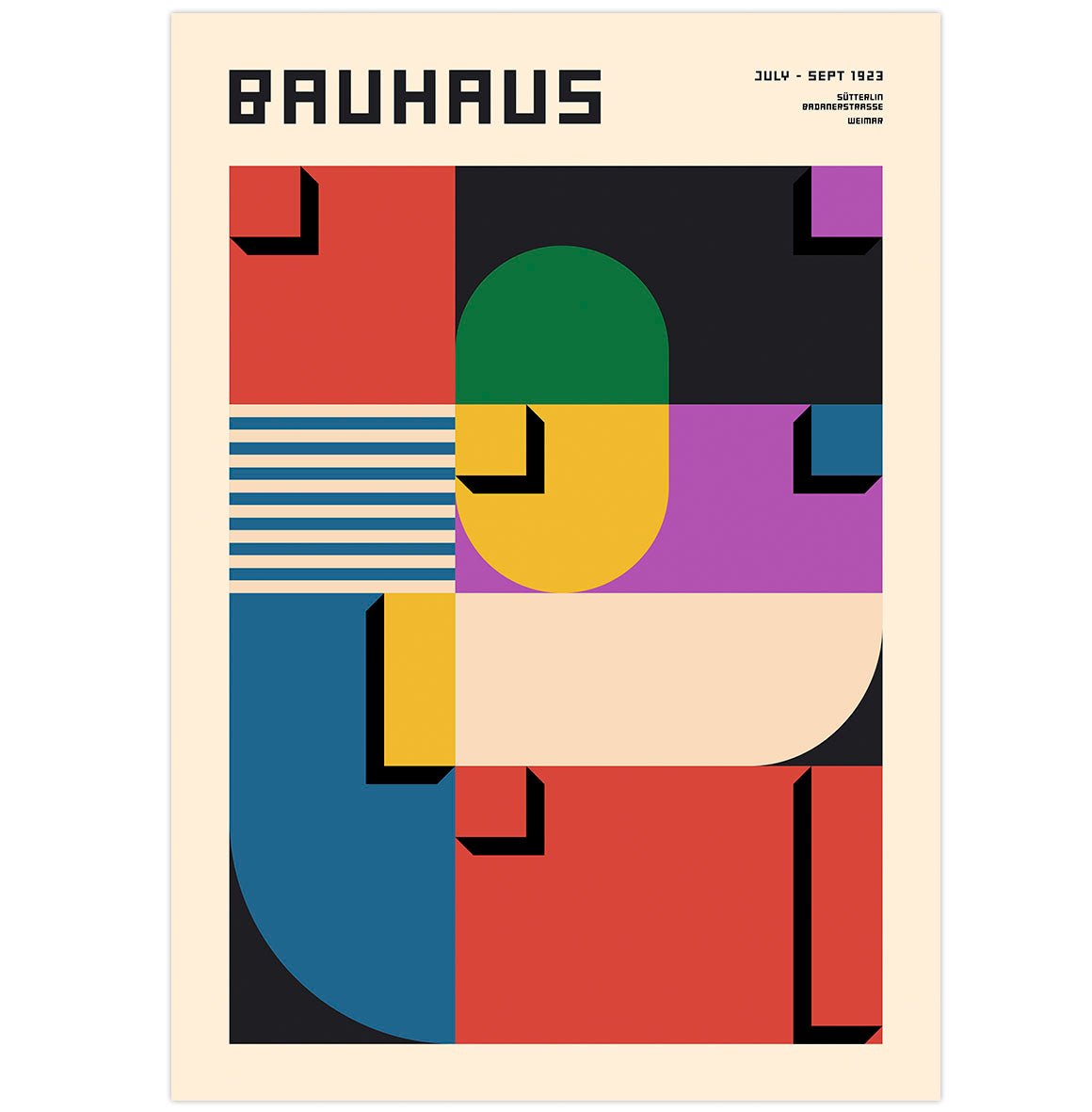 Handmade "Bauhaus Exhibition (1923)" Poster | High - Quality Print | Repositionable Adhesive - Pasquín Store