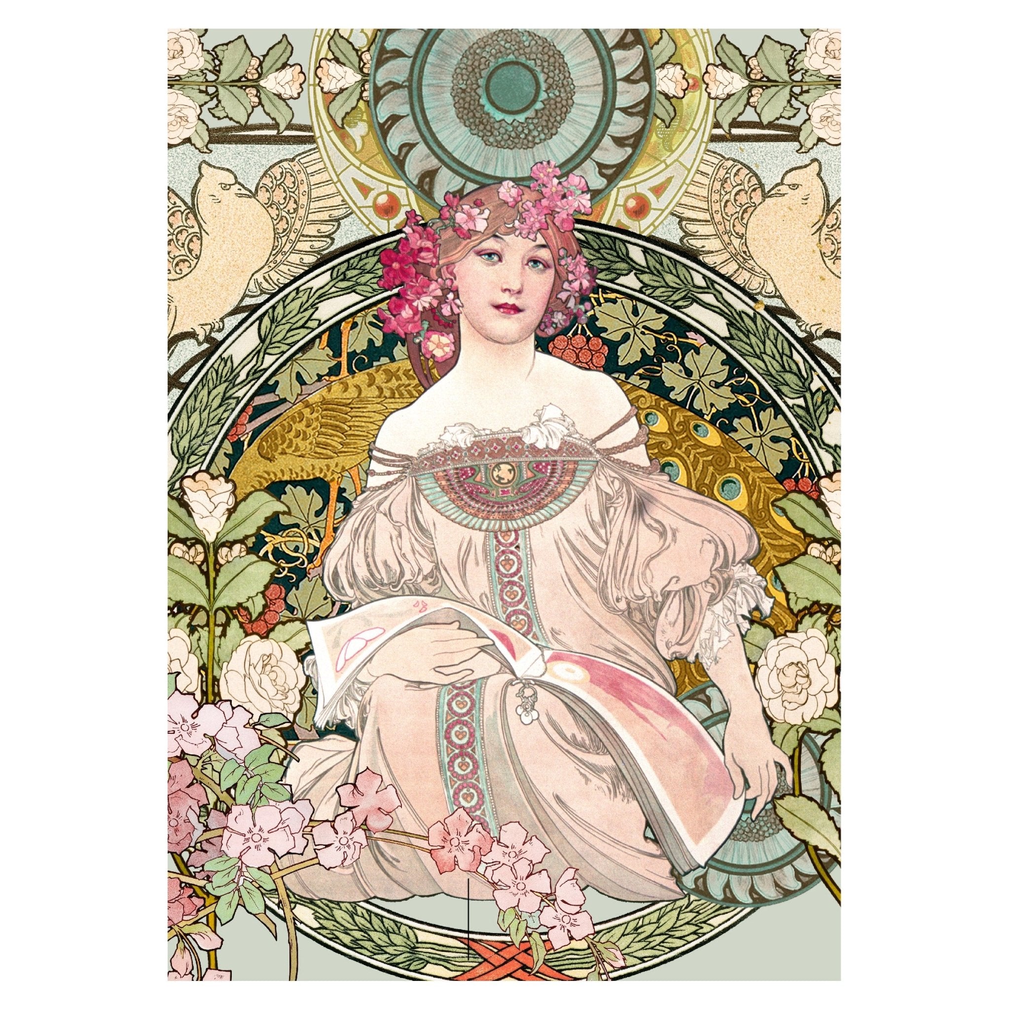 Handmade "Daydream" by Alphonse Mucha Poster | High - Quality Print | Repositionable Adhesive - Pasquín Store