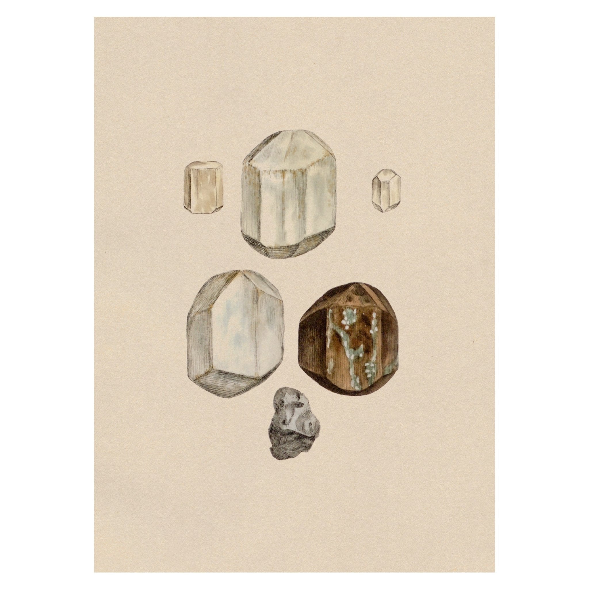 Handmade "Geometric Gems" Poster | High - Quality Print | Repositionable Adhesive - Pasquín Store