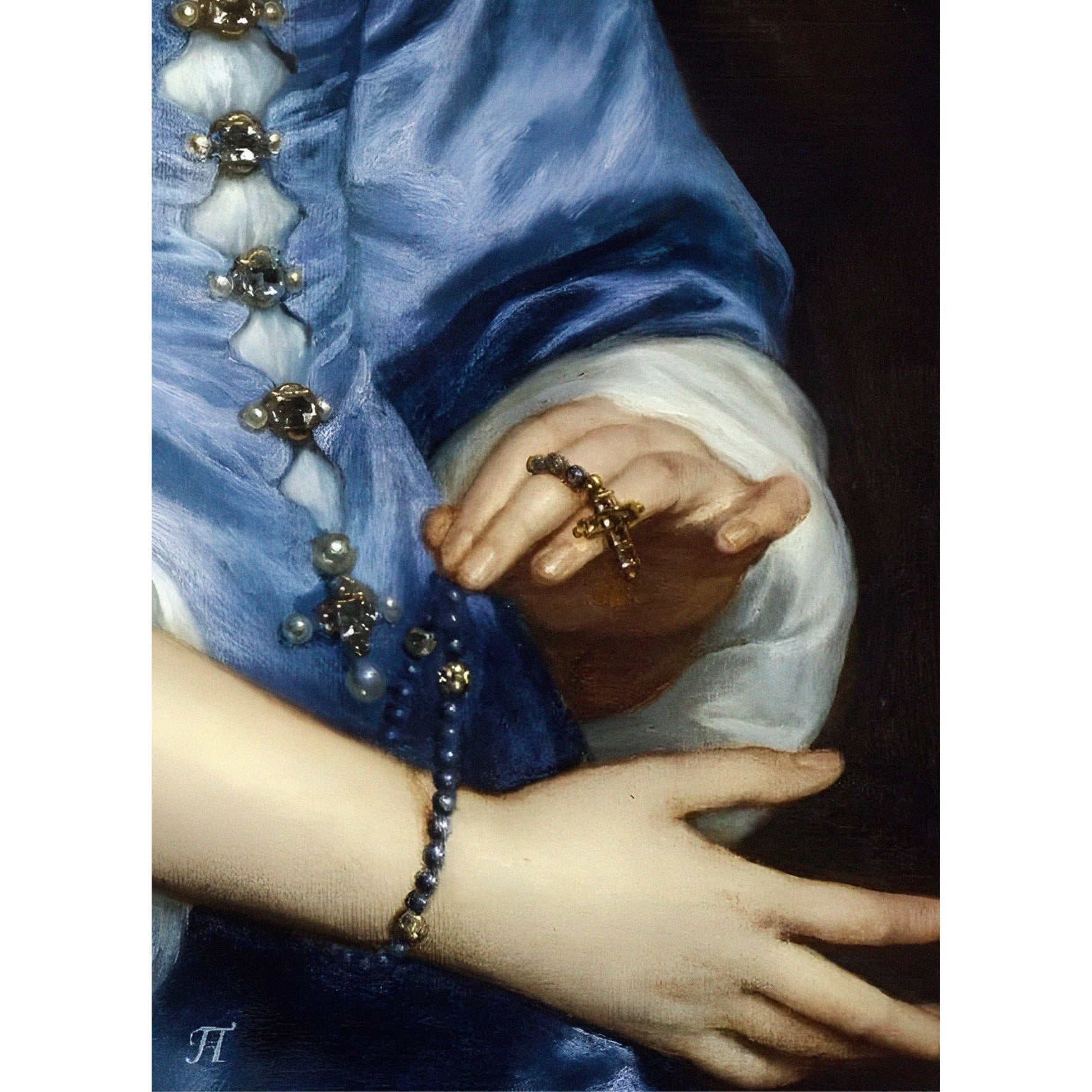 Handmade "Lady Mary (Detail) (1640)" by Anthony Van Dyck Poster | High - Quality Print | Repositionable Adhesive - Pasquín Store