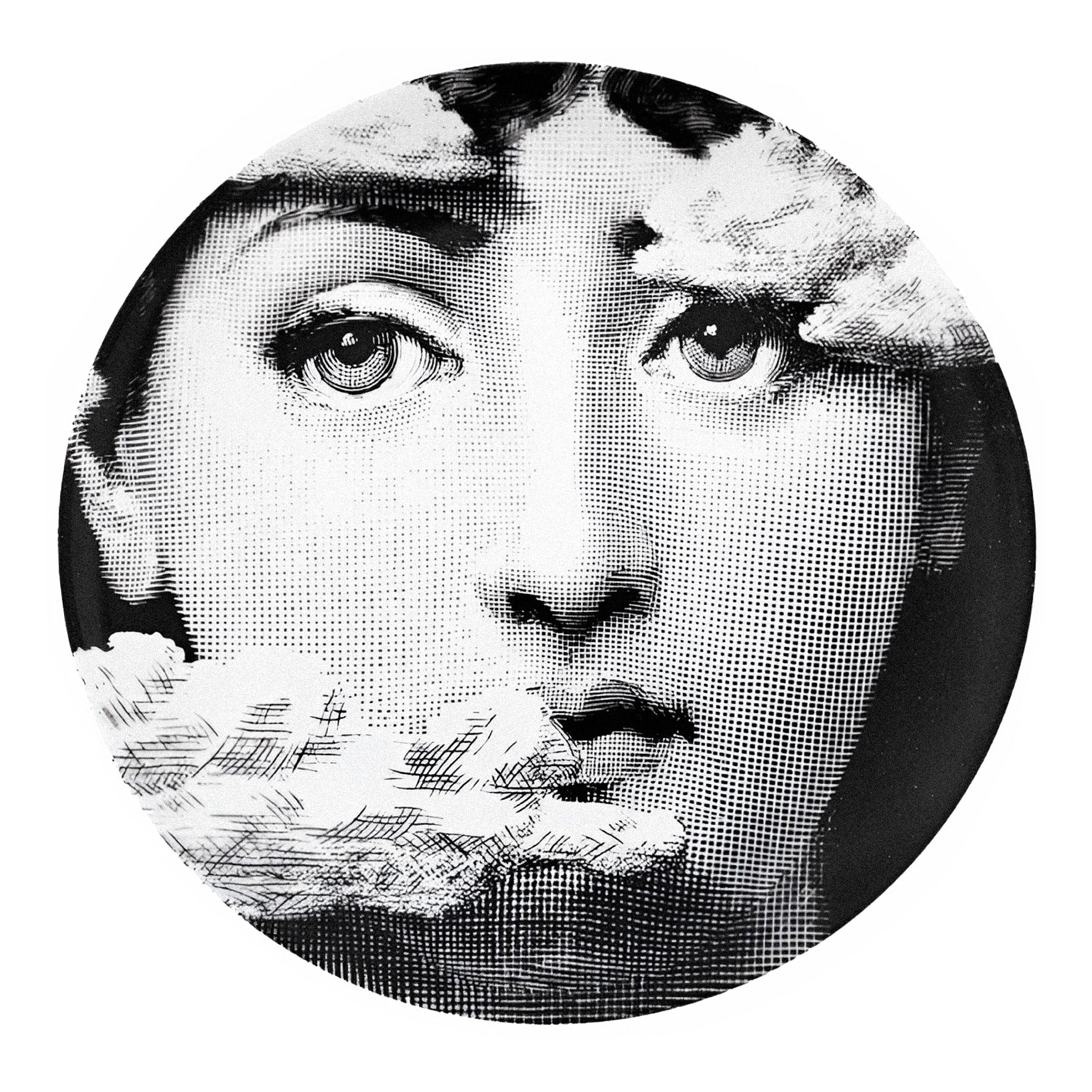 Handmade "Lina and the Clouds (Round)" by P. Fornasetti Poster | High - Quality Print | Repositionable Adhesive - Pasquín Store