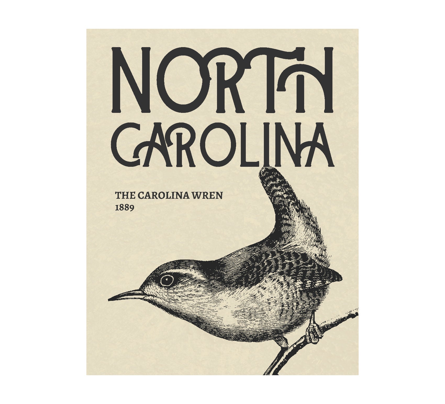 Handmade North Carolina Wren Art Poster - Eco - Friendly and High - Quality - Pasquín Store