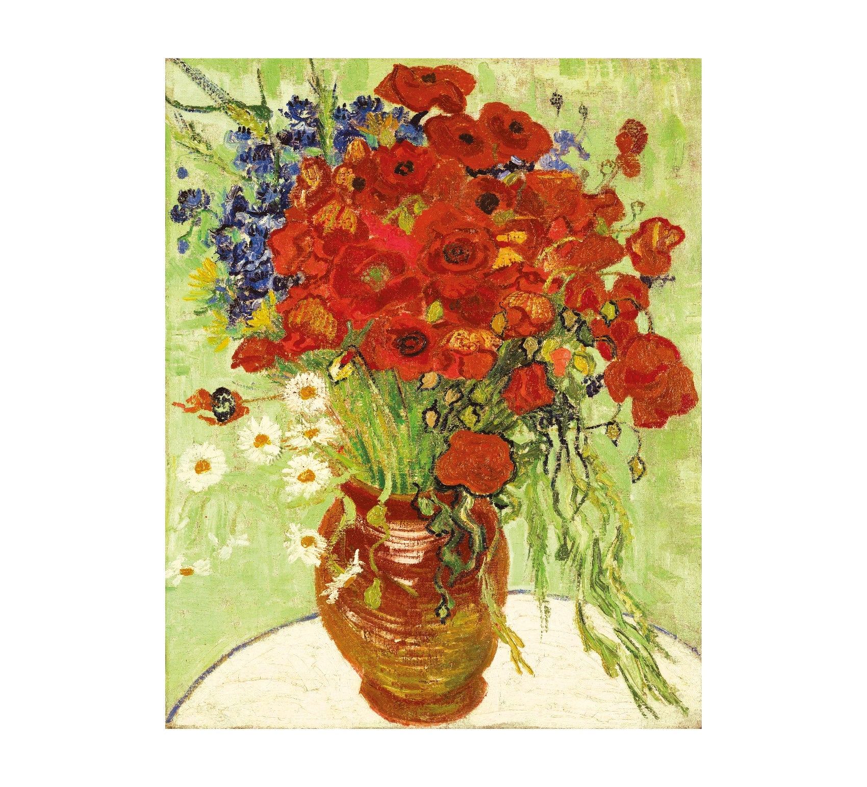 Handmade Red Poppies and Daisies by Van Gogh Art Adhesive Poster - Eco - Friendly and High - Quality - Pasquín Store