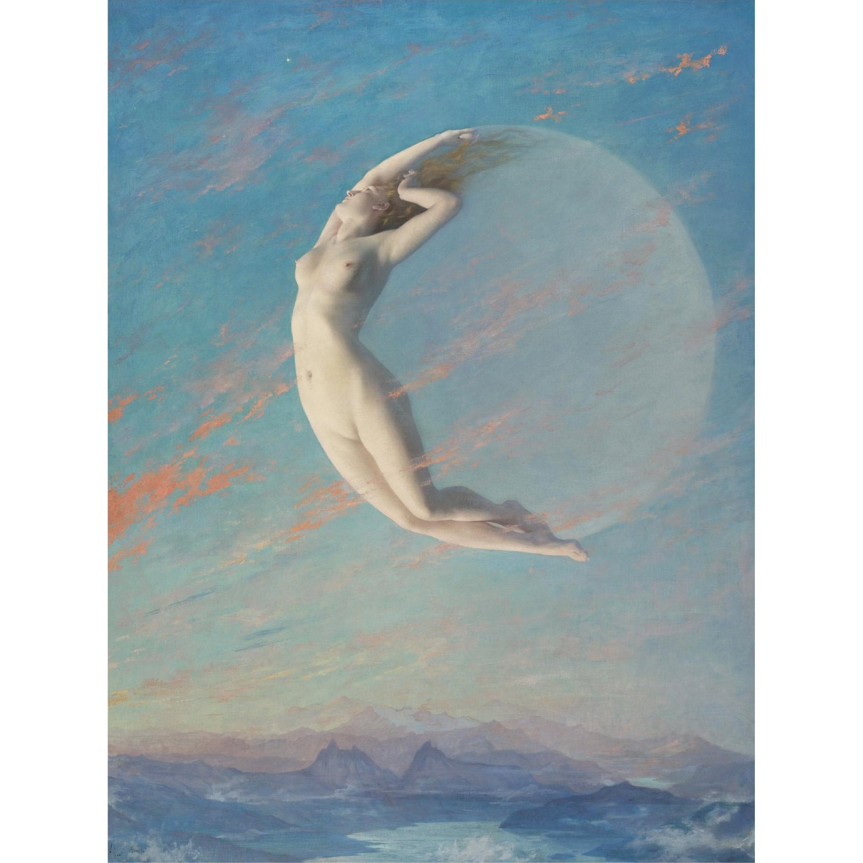 Handmade " Selene (1880)" by Albert Aublet Poster | High - Quality Print | Repositionable Adhesive - Pasquín Store