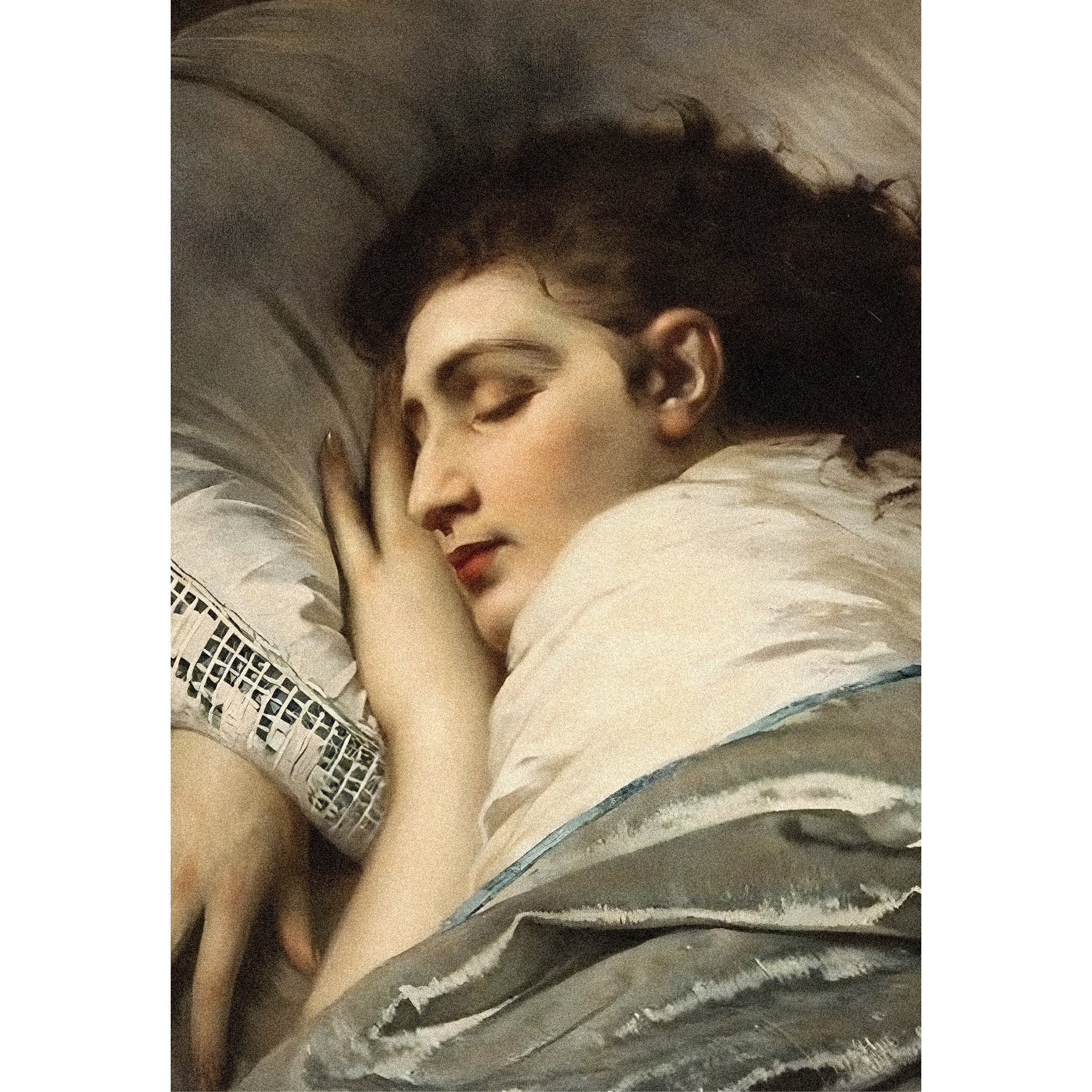 Handmade "Sleeping Woman (1876)" by Anton Ebert Poster | High - Quality Print | Repositionable Adhesive - Pasquín Store