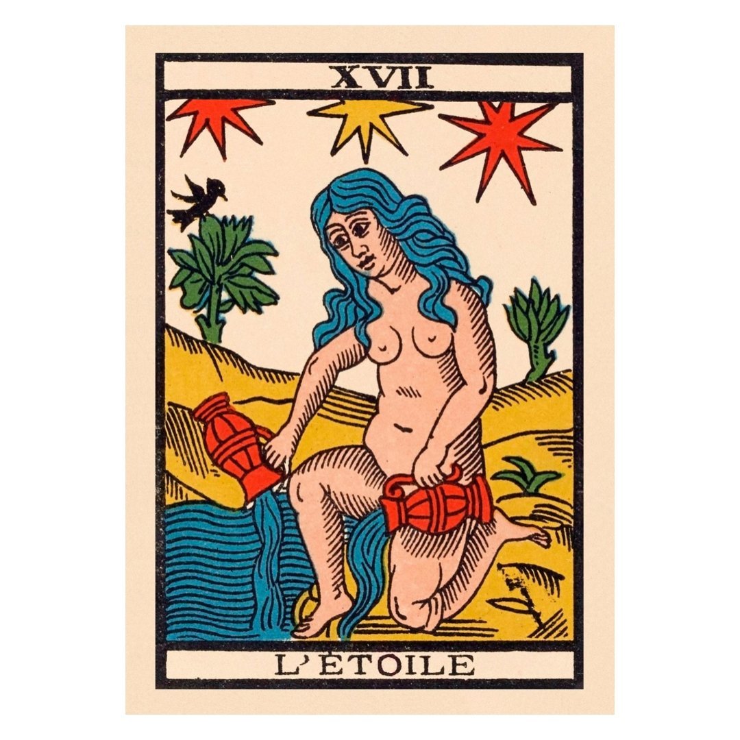 Handmade "Tarot Card: L'Étoile (The Star)" Poster | High - Quality Print | Repositionable Adhesive - Pasquín Store