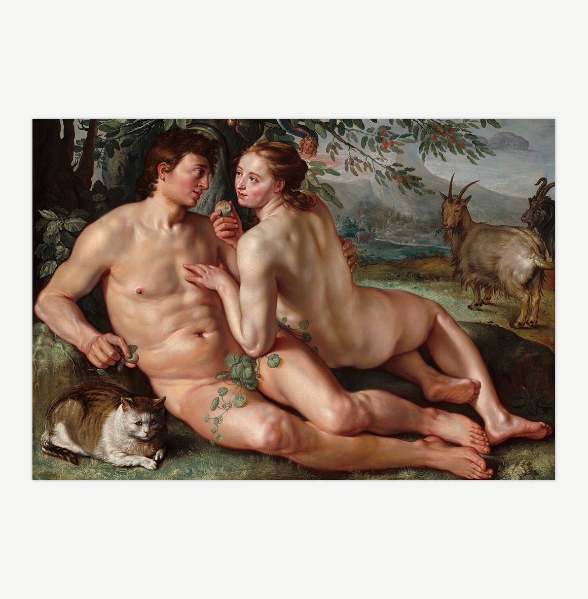 Handmade "The Fall of Man (1606)" by Hendrick Goltzius Poster | High - Quality Print | Repositionable Adhesive - Pasquín Store