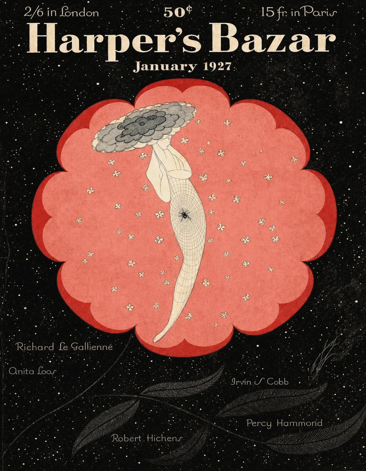 Harpers Bazar Portada Enero 1927 - Reusable Peel-and-Stick Poster - Pasquín