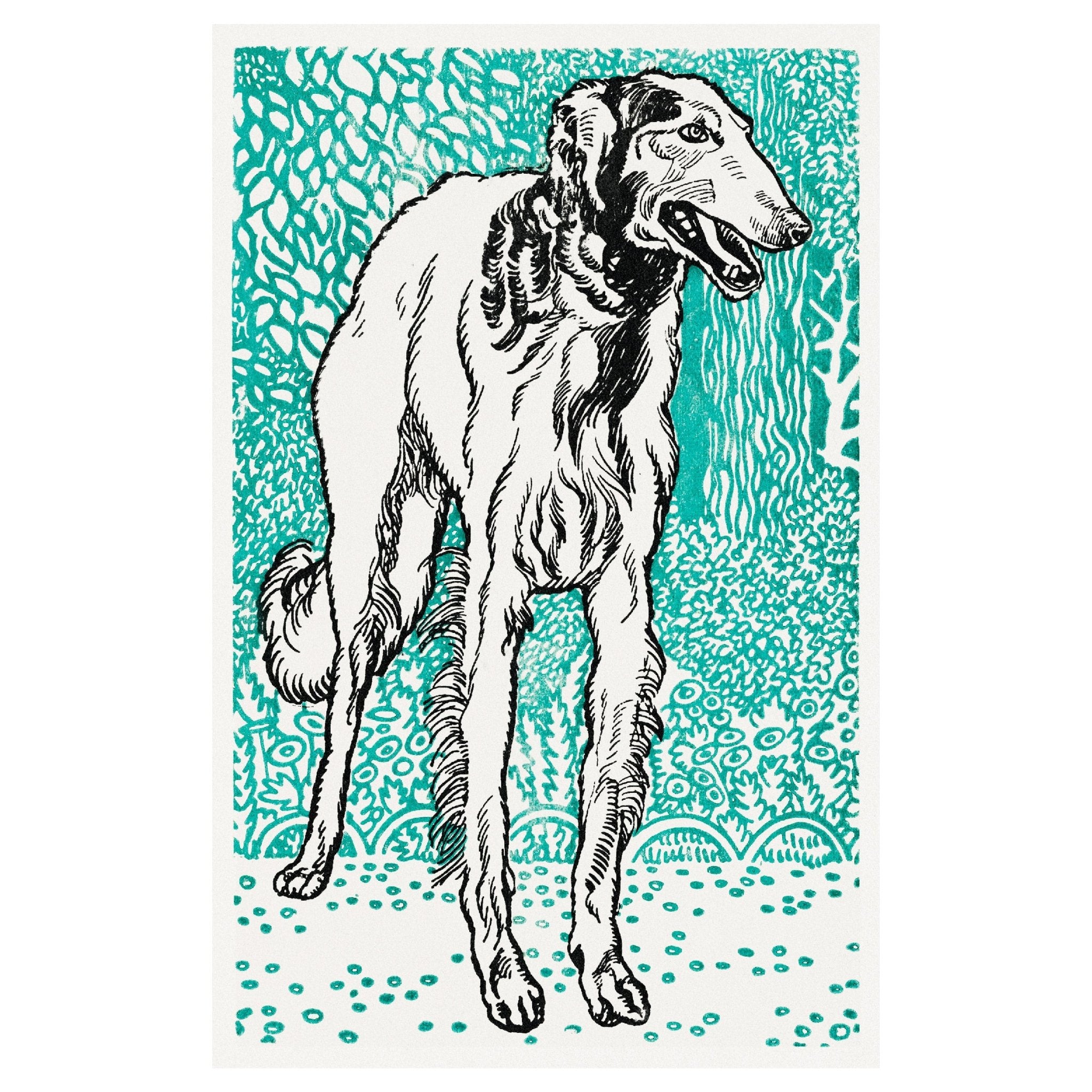 High - Quality Fabric Adhesive Poster - Greyhound 3 by Moriz Jung - Pasquín Store