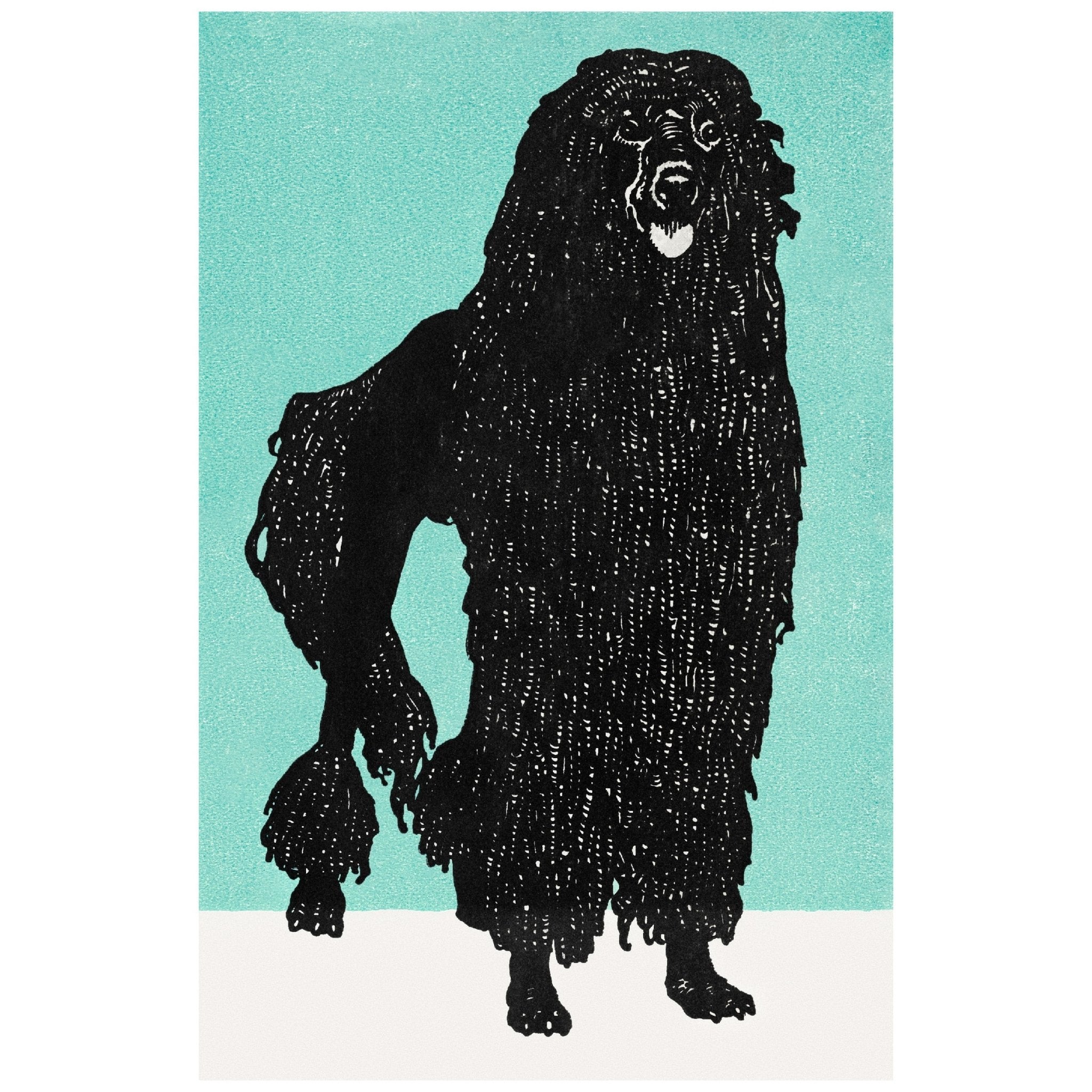 High - Quality Fabric Adhesive Poster - Poodle (1912) by Moriz Jung - Pasquín Store