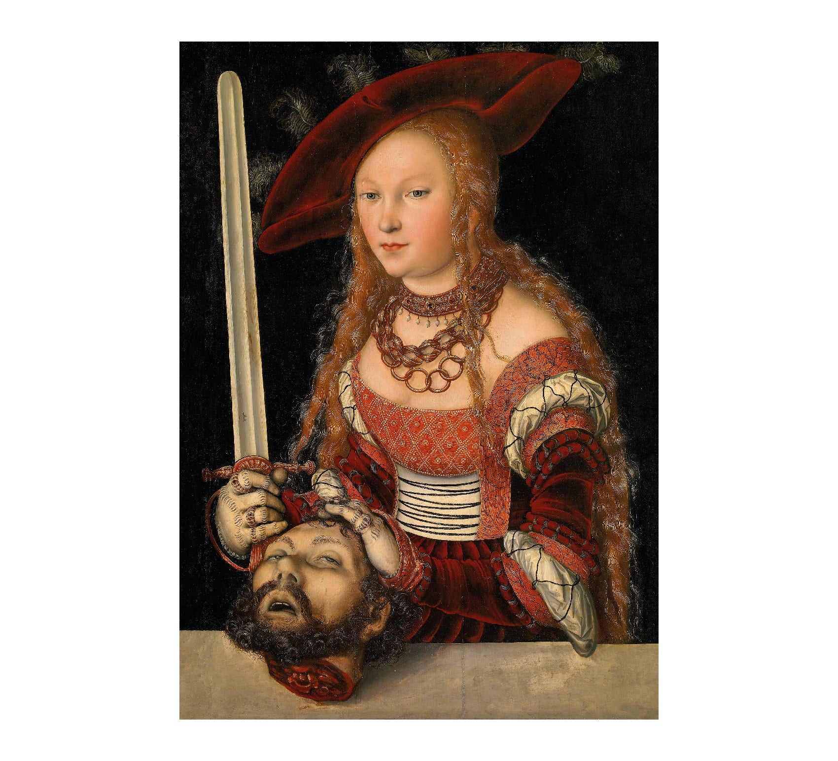 Judith with the Head of Holofernes by Lucas Cranach the Elder - Repositionable Adhesive Poster - Pasquín Store