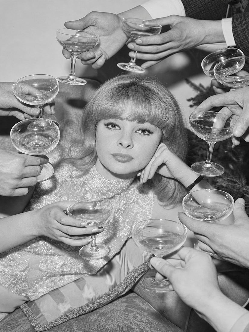 Mandy Rice-Davies toast with champán - Reusable Peel-and-Stick Poster - Pasquín