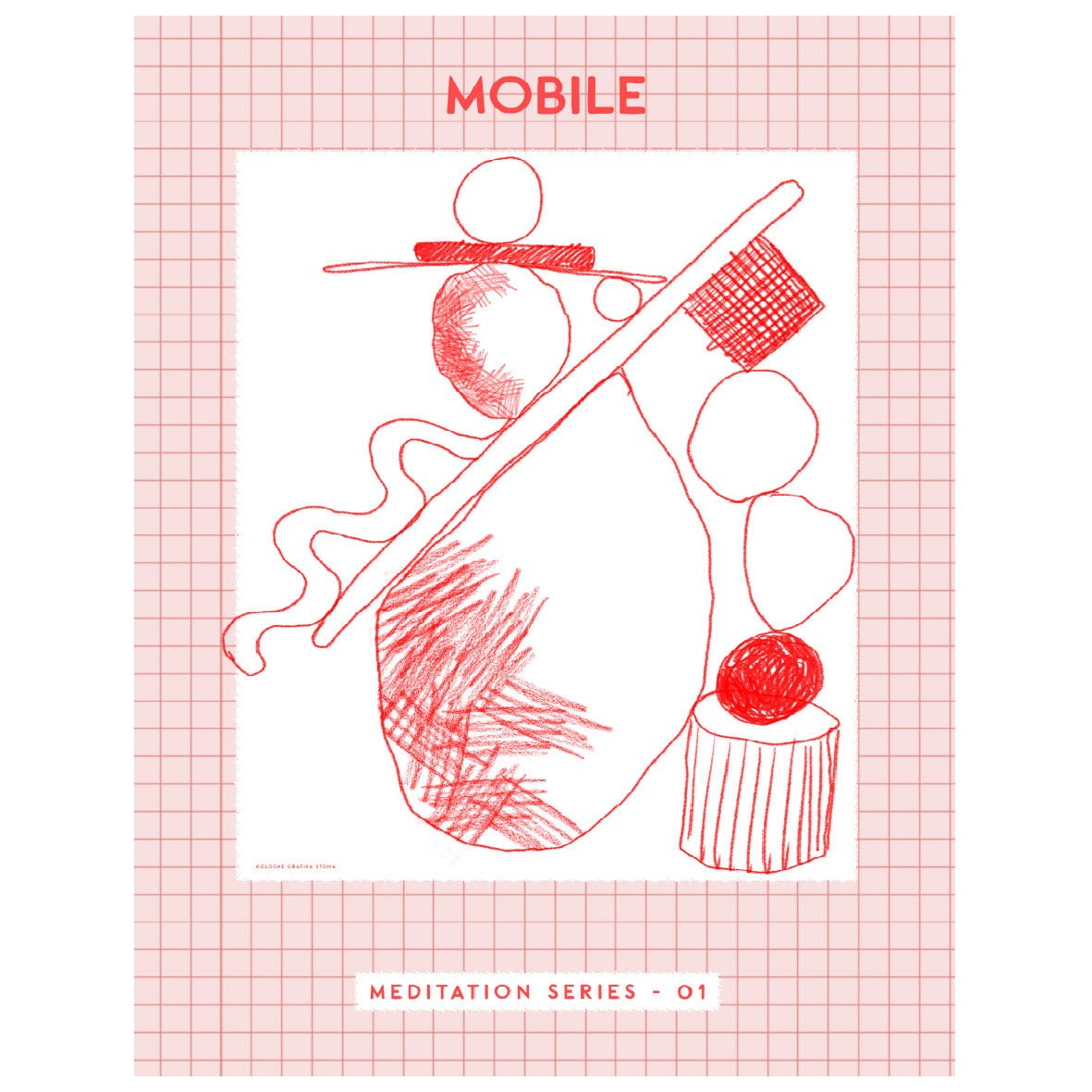 Mobile – Meditation Series No. 01 Reusable Peel - and - Stick Poster - Pasquín