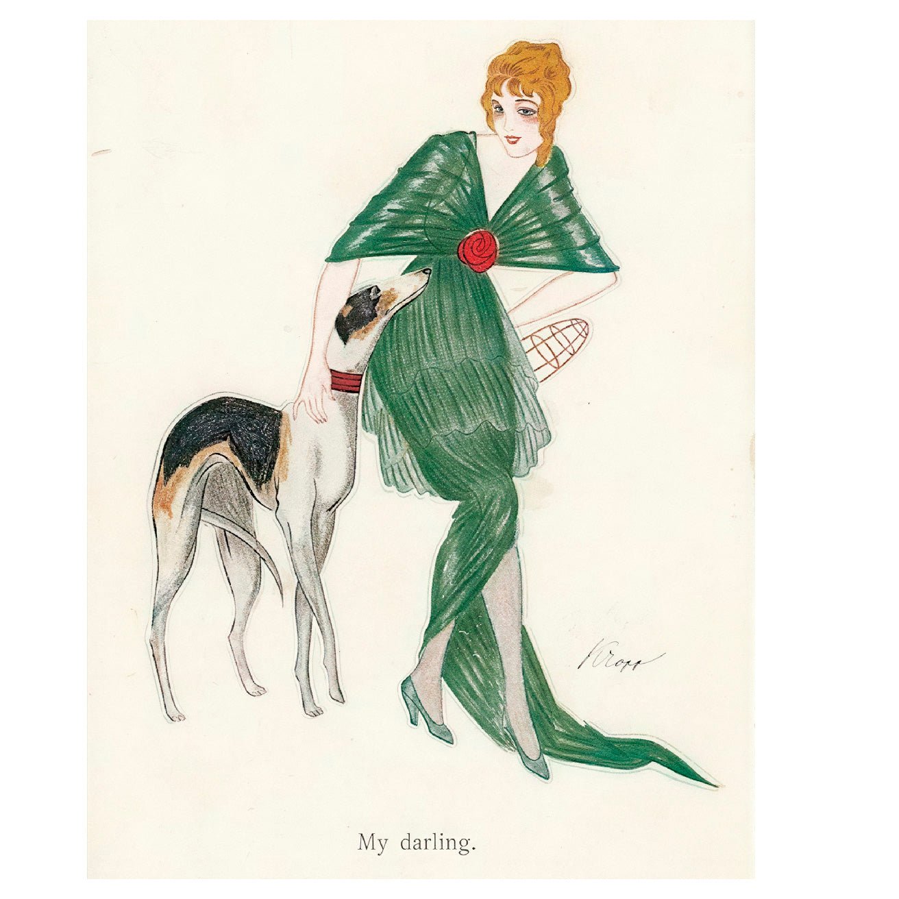 "My Darling - Moda Francesa Art Deco" - Reusable Peel - and - Stick Poster - Pasquín