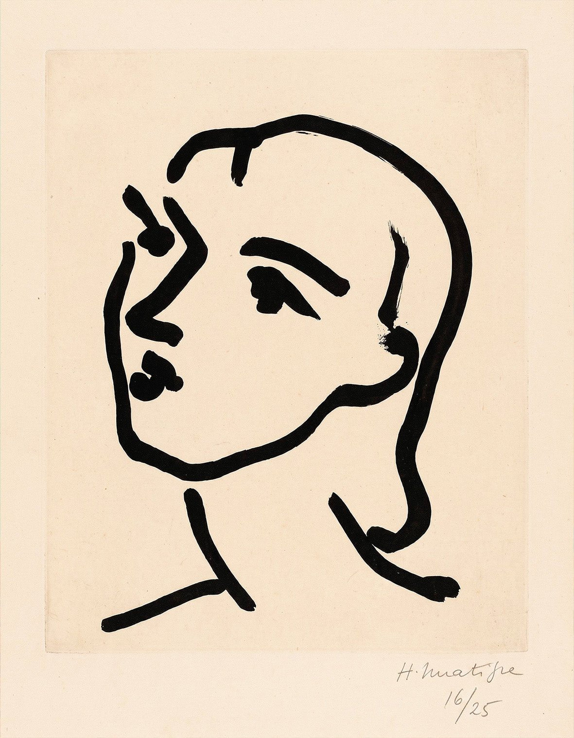 "Nadia aux cheveux lisses" by Henri Matisse. - Reusable Peel-and-Stick Poster - Pasquín
