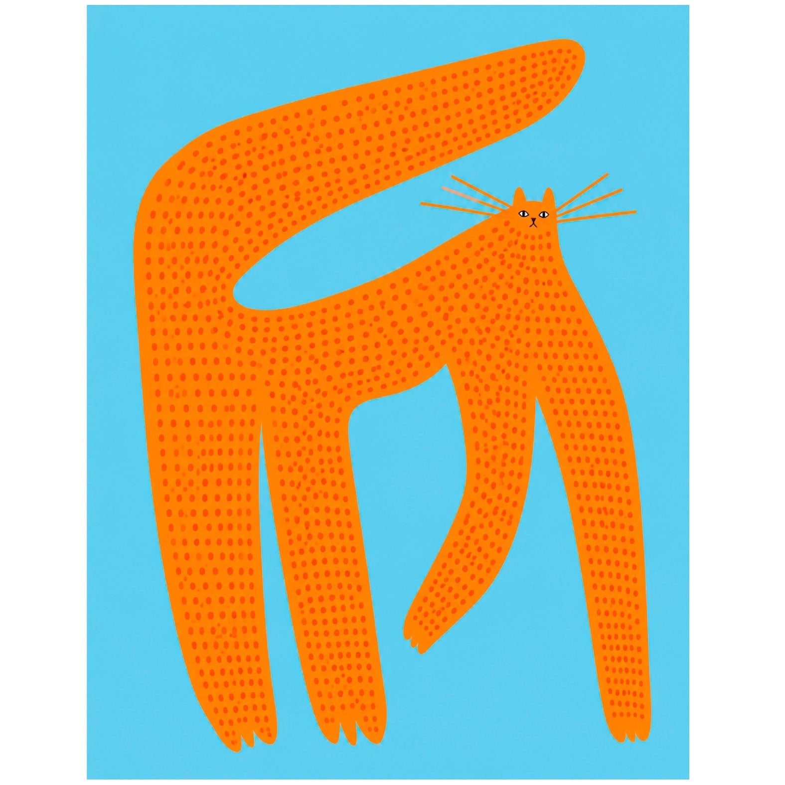 "Orange Cat in Pointillism" - Reusable Peel-and-Stick Poster - Pasquín