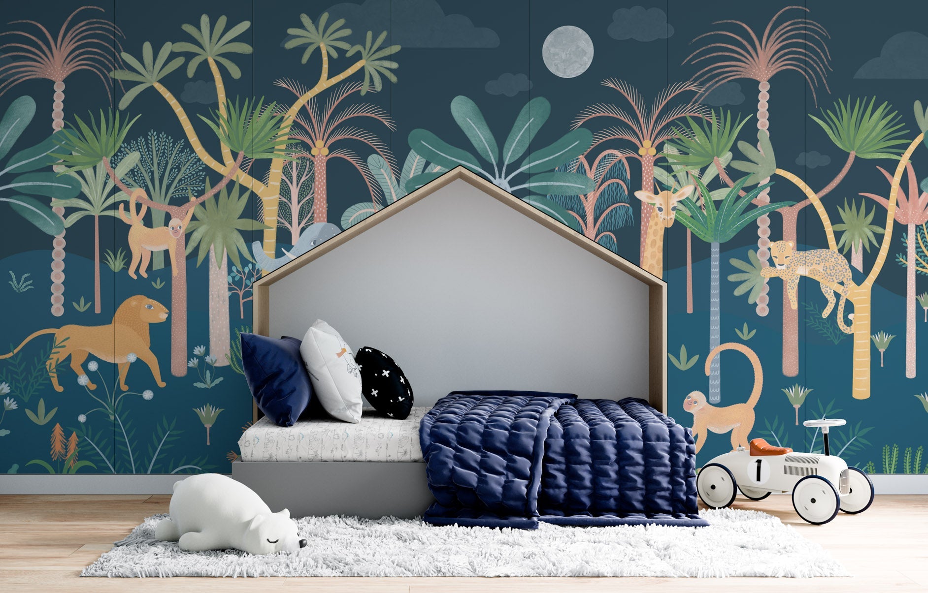 Premium Jungle and Animals Wall Wallpaper - Non - Toxic and PVC - Free - Pasquín Store