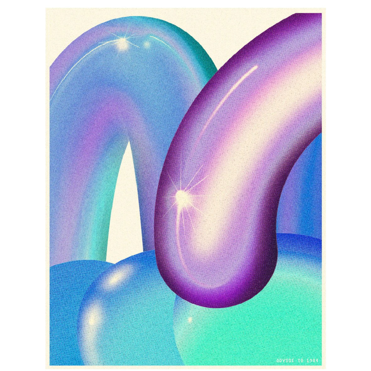Purple Shapes Reusable Peel - and - Stick Poster - Pasquín