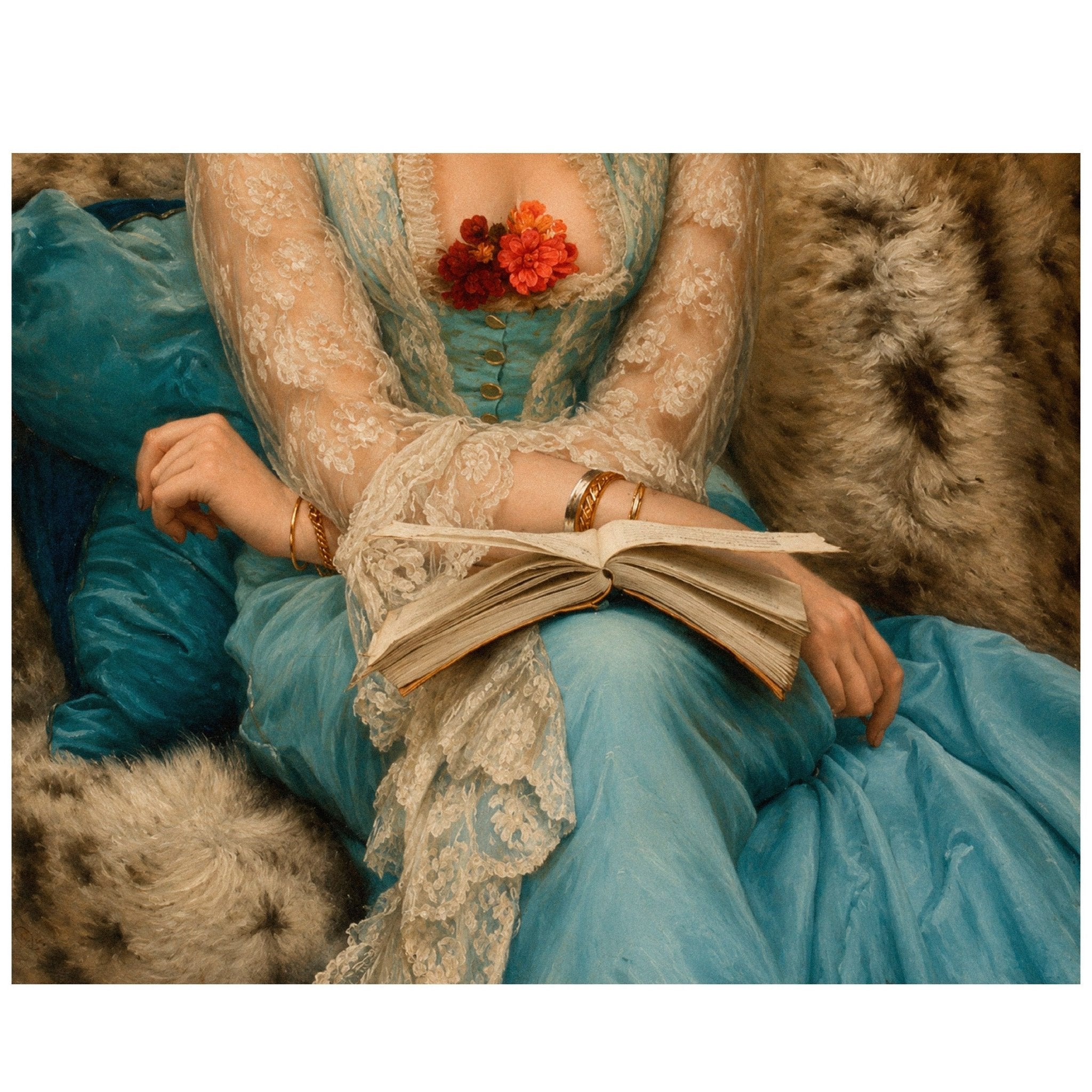 "Quiet (Detail) (1881)" by James Tissot - Reusable Peel-and-Stick Poster - Pasquín