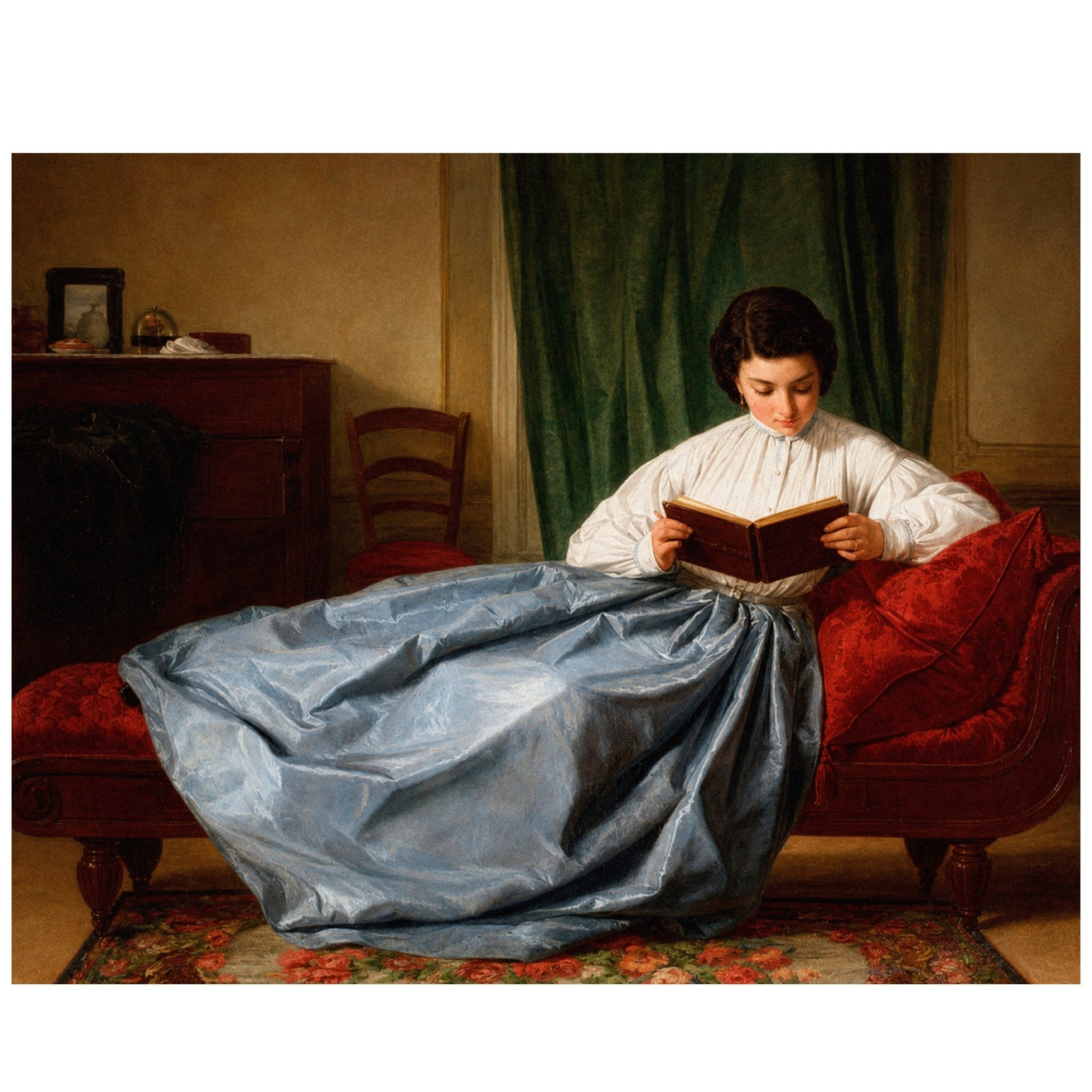 "Repassant l'àlbum" (1872)" by Josep Duran i Riera - Reusable Peel-and-Stick Poster - Pasquín