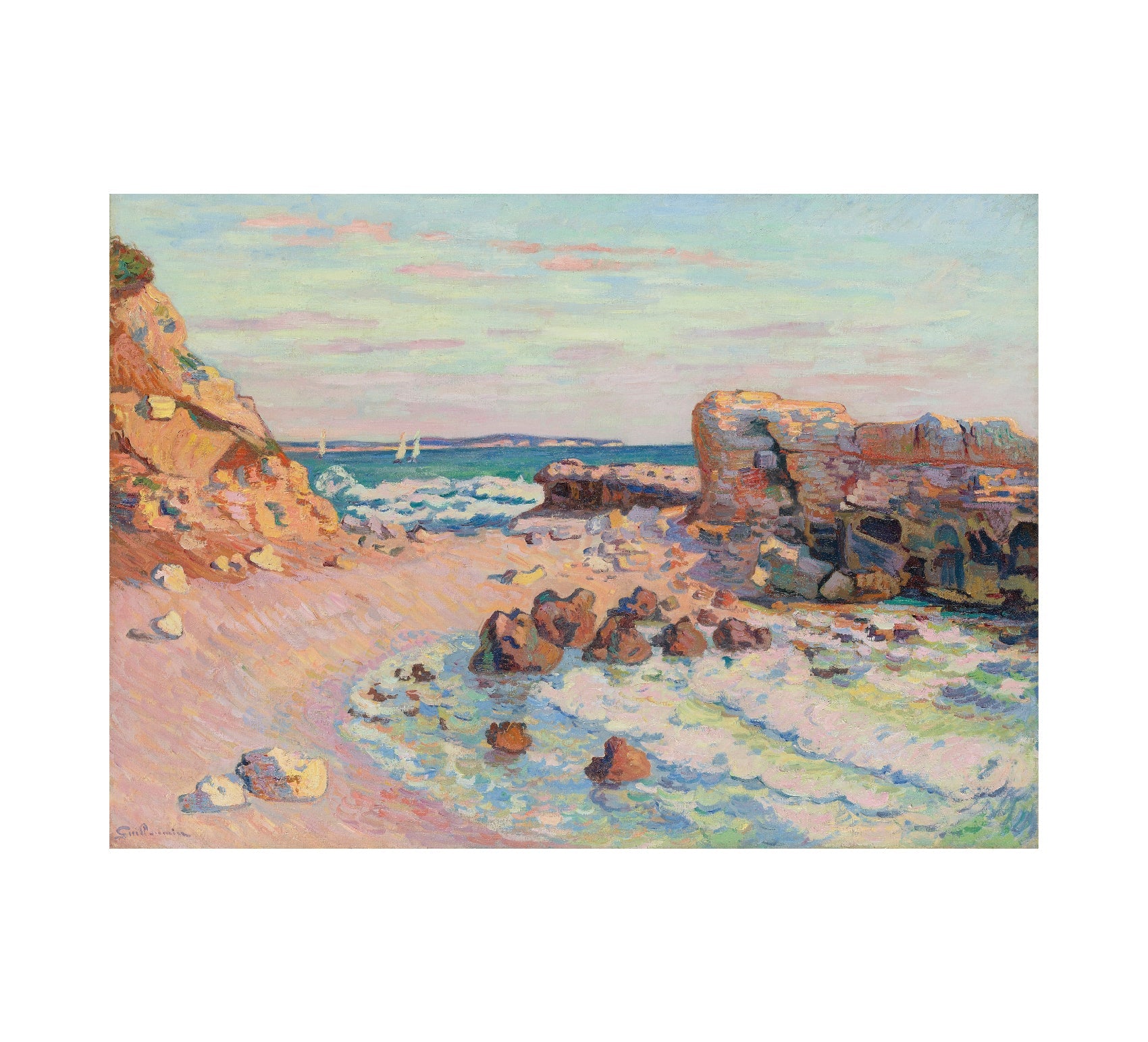 Repositionable Adhesive Wall Art: La Pierriere À Saint - Palais by Armand Guillaumin - Pasquín Store