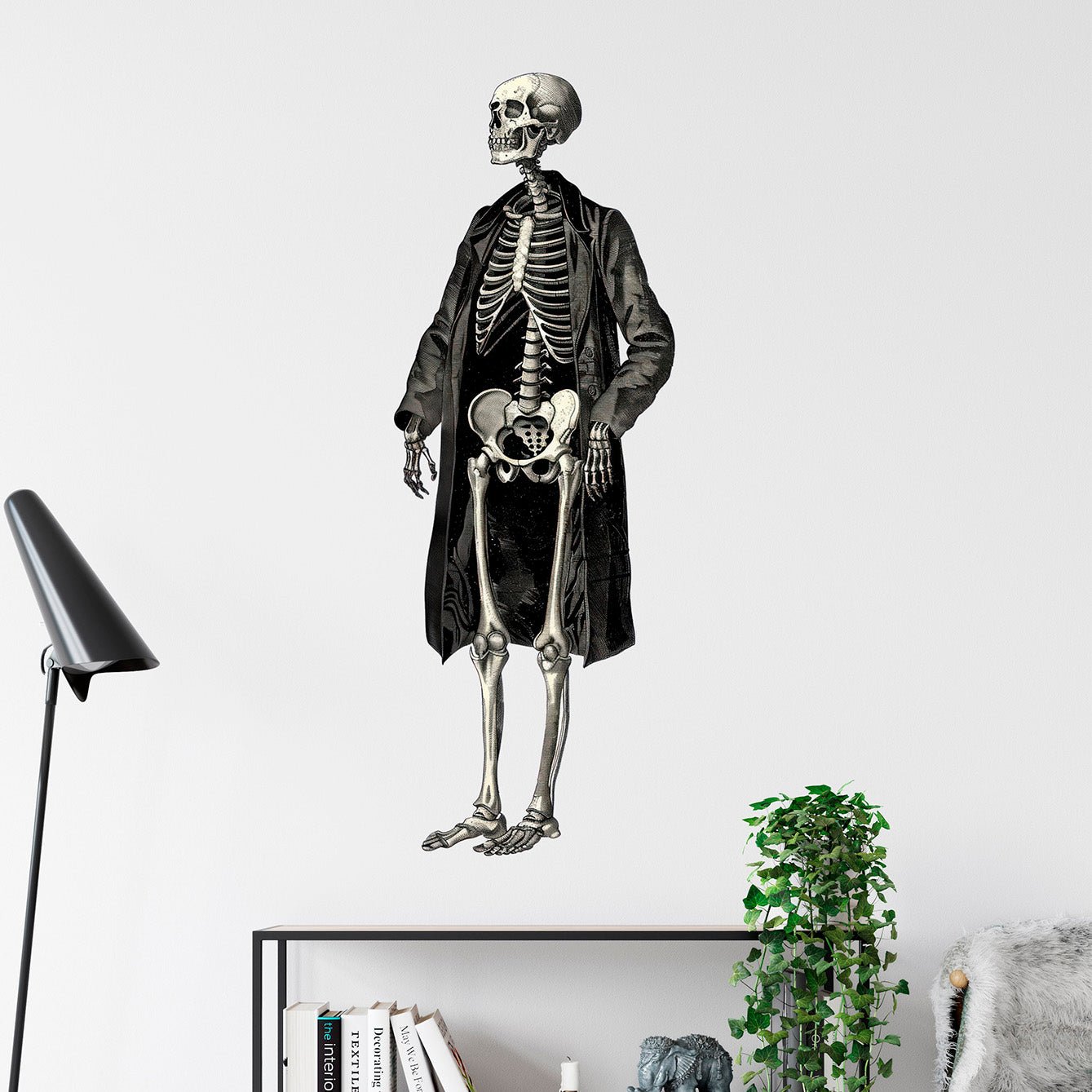 Retro Skeleton Adhesive Poster - High - Quality, Eco - Friendly, Reusable Wall Decor - Pasquín Store