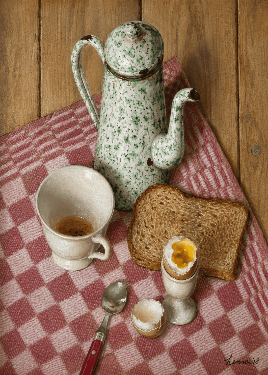 "Tea Egg" by Kenne Grégoire (Restored version) - Reusable Peel-and-Stick Poster - Pasquín