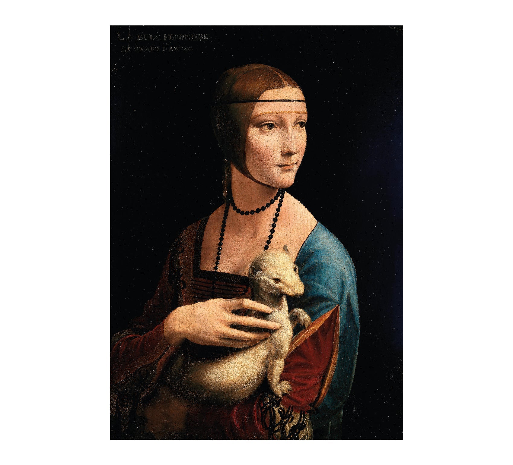 The Lady with an Ermine by Leonardo Da Vinci - Repositionable Adhesive Poster - Pasquín Store