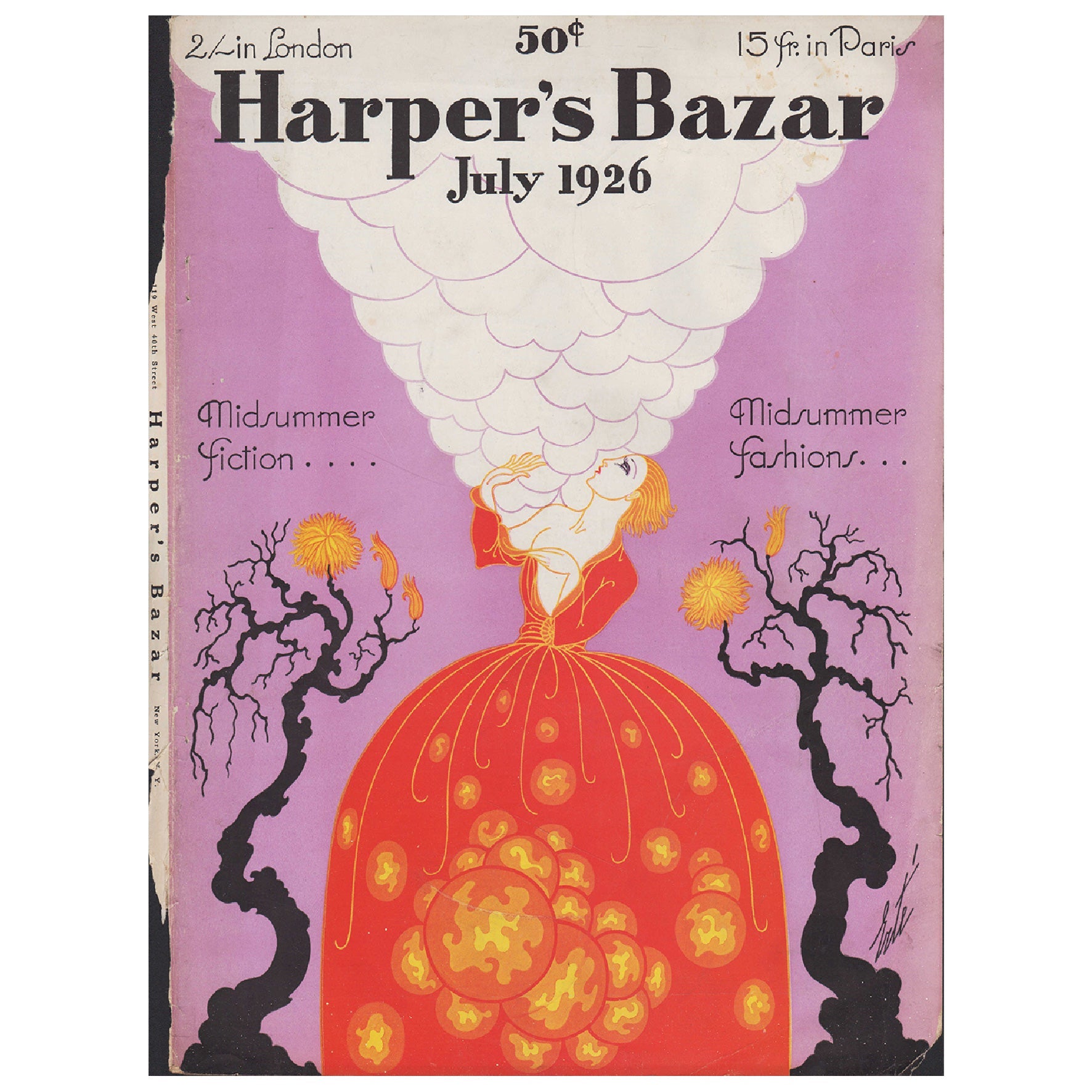 Vintage Harper's Bazaar, July 1926" Poster | High - Quality Print | Repositionable Adhesive - Pasquín