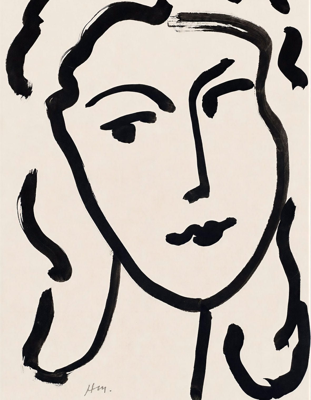 "Visage de femme" by Henri Matisse. - Reusable Peel-and-Stick Poster - Pasquín